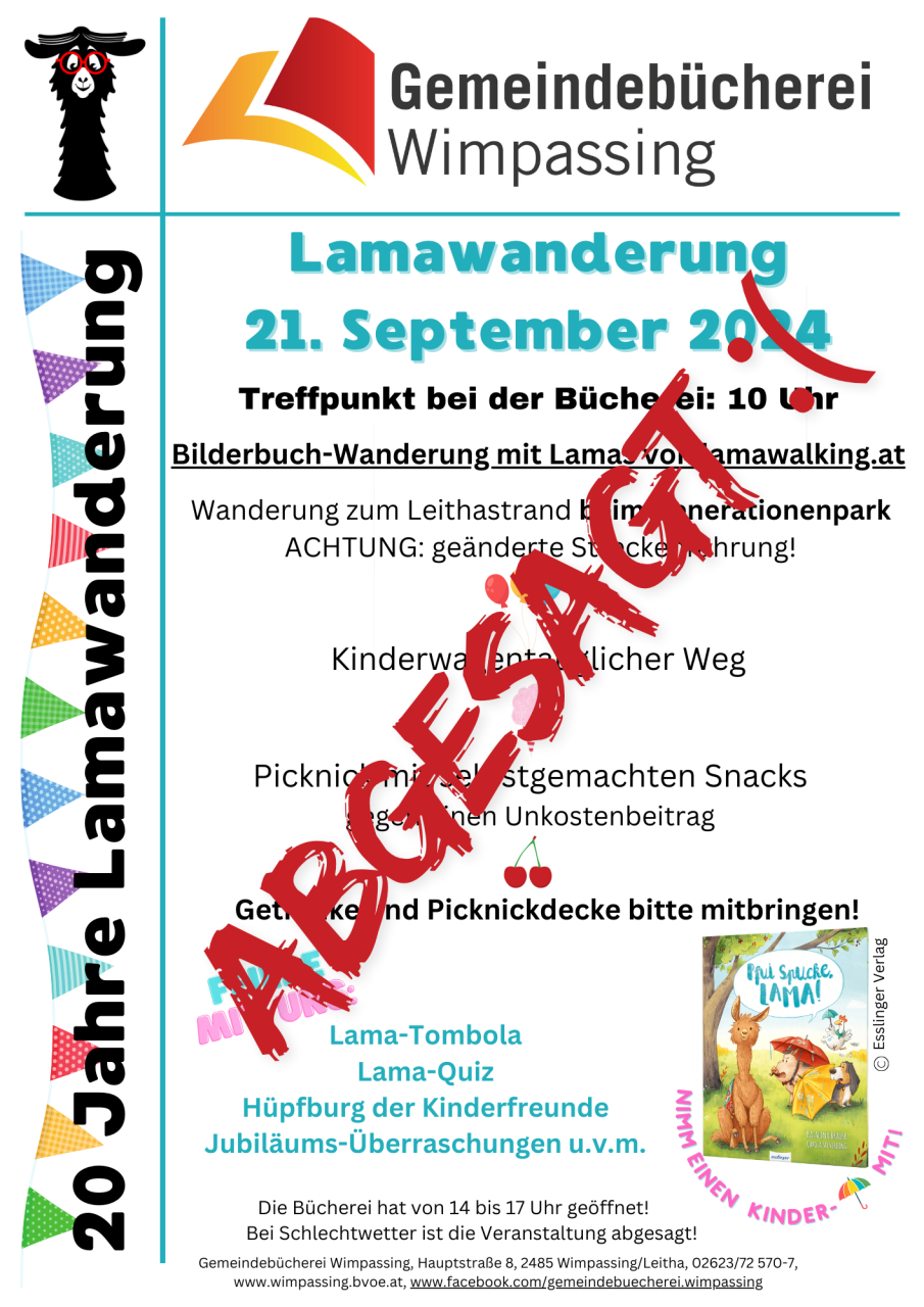 Lamawanderung 2024 Plakat abgesagt